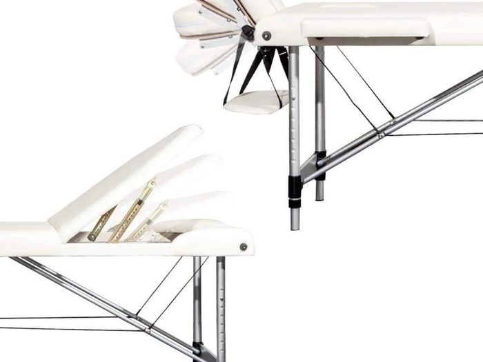 Portable Massage Bed Table - 3-Section Aluminum Foldable Beauty Couch for Reiki Therapy Treatment Salon Healing - Metal Headrest Support/with Carry Bag AVAILABLE IN WHITE AND BLACK (FREE SHIPPING)