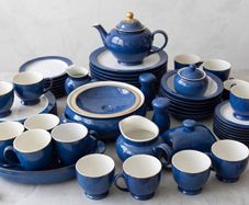 60 Piece Denby Boston Blue Dinner Set