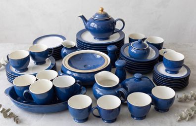60 Piece Denby Boston Blue Dinner Set