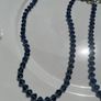 Blue bead crystal stone strung alongside small sterling spacers Image 5