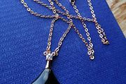 Sliver with  black agate necklace