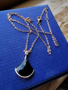 Sliver with  black agate necklace