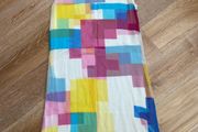 Oasis Colourful 100% Silk Panelled Dress Size Medium