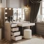 Glamour Vanity Table with Hollywood mirror CASHMERE Image 2