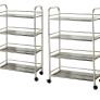 Stainless Steel 3/4 Tier Trolley Cart Wheels Utility Shelf Storage Rack Kitchen Cart Serving Salon BBQ For Hotels Restaurants C(60 32 96cm 4 Tier) Image 3