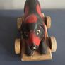 vintage wooden dog on wheels Image 2