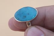 Beautiful Natural Arizona Turquoise Oval Stone Ring in Sterling Silver