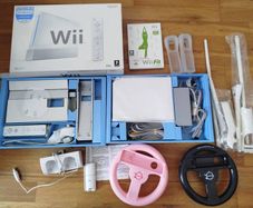 Nintendo Wii Console Boxed Bundle + Wii Fit Game & Accessories