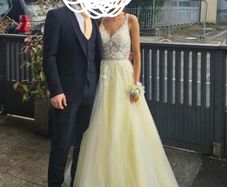 Beautiful yellow Debs dress, size 4/6, only wore for a few hours, bought in Starla boutique