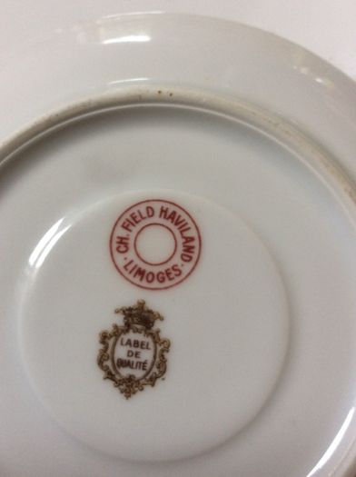 CH Field Haviland Limoges France Porcelain matching cup, saucer and side plate - excellent condition