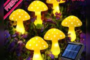Set of 6 Garden Solar Lights, Solar Powered Mushroom Lamps for Outdoor Decorations, Waterproof Garden Ornaments for Backyard Lawn Pathway Landscape Fence Christmas Yard Halloween Decorations (FREE SHIPPING)