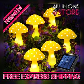 Set of 6 Garden Solar Lights, Solar Powered Mushroom Lamps for Outdoor Decorations, Waterproof Garden Ornaments for Backyard Lawn Pathway Landscape Fence Christmas Yard Halloween Decorations (FREE SHIPPING)