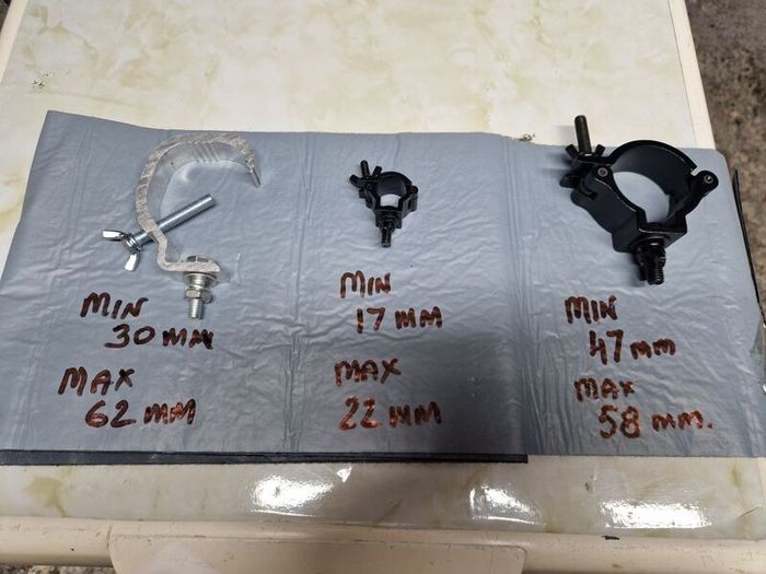 Stge Lighting Clamps 3 sizes