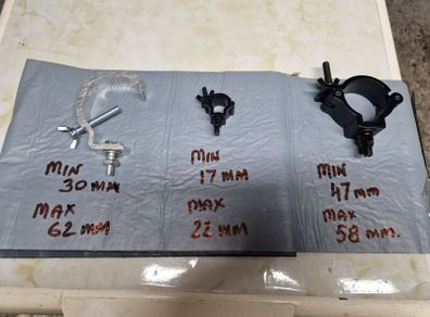 Stge Lighting Clamps 3 sizes