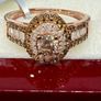 Diamond 9K (375) Yellow Gold SGL Certified Natural Champagne and White Diamond Ring Image 4