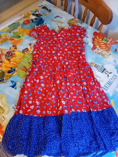 pumpkin patch red and blue dress