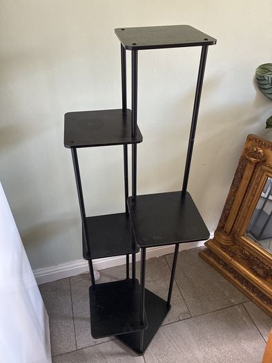 Black 6 Shelf Corner Display Unit 133cm Tall