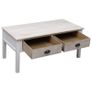 Coffee Table White and Natural 100x50x45 cm Wood Image 5