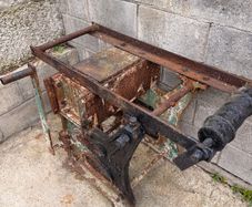Vintage concrete block making machine from JJ Conway & Sons 1949.