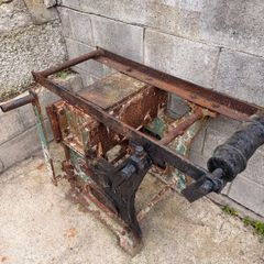 Vintage concrete block making machine from JJ Conway & Sons 1949.