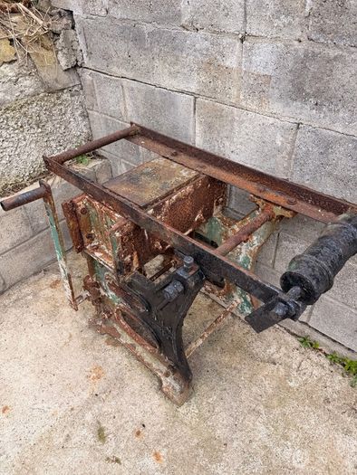 Vintage concrete block making machine from JJ Conway & Sons 1949.