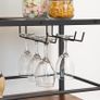 Drinks Trolley on Wheels, Bar Cart Trolley, 3-Tier Kitchen Serving Trolley with Glass Holder and Wine Rack, Freely Rotating and Lockable Wheels, for Dining Room, Rustic Brown (FREE POSTAGE) Image 5