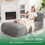 Big Bean Bag Lounger Chairs Large Beanbag Chair for Adults Bean Bag Sofa with Memory Foam Filled for Living Room, Bedroom or Balcony (Stripe Grey) Image 3