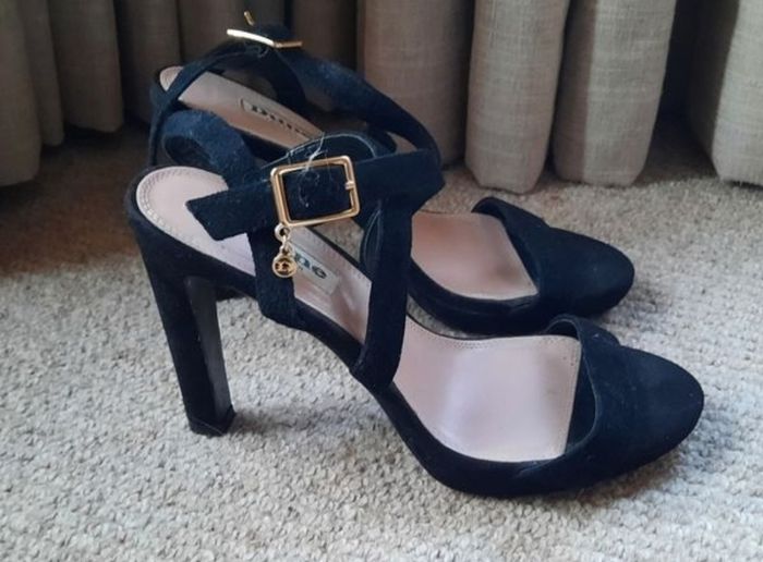 Dune Black Strappy Heels