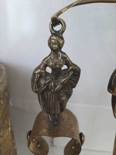 vintage brass companion set with lady