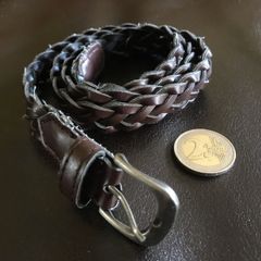 Girls brown plaited fashion belt