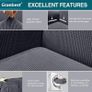 High Stretch Sofa Covers Universal Super Soft Loveseat Couch Jacquard Covers for Dogs Non Slip Furniture Protector Machine Washable (2 Seater, Gray) Image 3