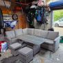 Grey Rattan Corner Garden Dining set Image 2