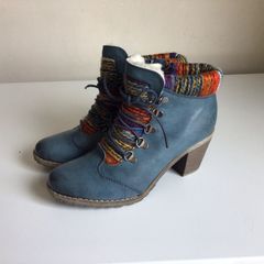 Ladies Rieker Blue ankle boots size Eu 39 Uk 6