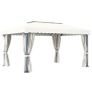 Gazebo with Curtain Cream White Aluminium Image 3
