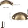 24 Pcs Shell Cup Handles, Semi Circle Drawer Pull Handle, Metal Kitchen Cupboard Cabinet Dresser Door Handles Knobs, Retro Furniture Knobs Image 2