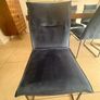 100% European Solid Oak dining table & Navy Velvet Chairs Image 4