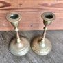 Vintage Pair Indian Brass Candlesticks Image 4
