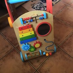 wooden baby walker