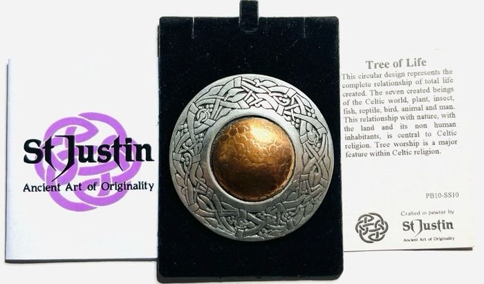 Celtic Brooch TREE OF LIFE Pewter Copper Traditionally Hand Crafted