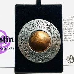 Celtic Brooch TREE OF LIFE Pewter Copper Traditionally Hand Crafted