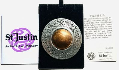 Celtic Brooch TREE OF LIFE Pewter Copper Traditionally Hand Crafted