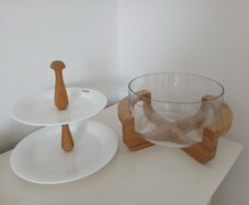 Danish Style  Cake Stand and Serving Bowl