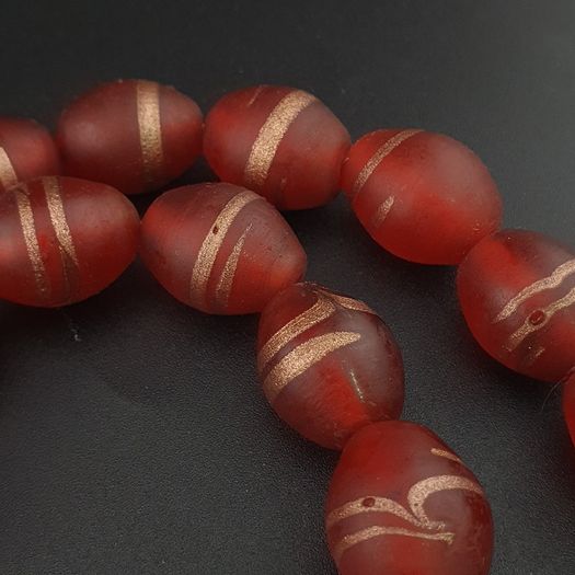 Vintage Venetian Style Aventurine Glass Beads Necklace Strand 18 inches