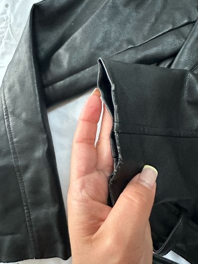 Stradivarius Black Faux Leather Biker Jacket Size S