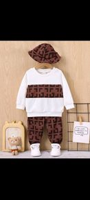 boys 3 pc set tracksuit with hat