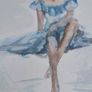 Framed Watercolor Ballerina Signed. Image 3