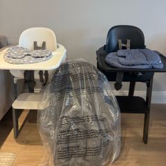 Stokke Steps Complete Bundle - 2 High Chairs, Newborn Bouncer, Baby Sets, Trays  & Cushions
