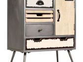 Sideboard Solid Mango Wood and Steel 65x33x76 cm