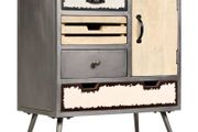 Sideboard Solid Mango Wood and Steel 65x33x76 cm