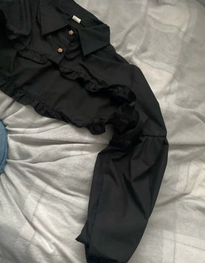 Black shoulder top